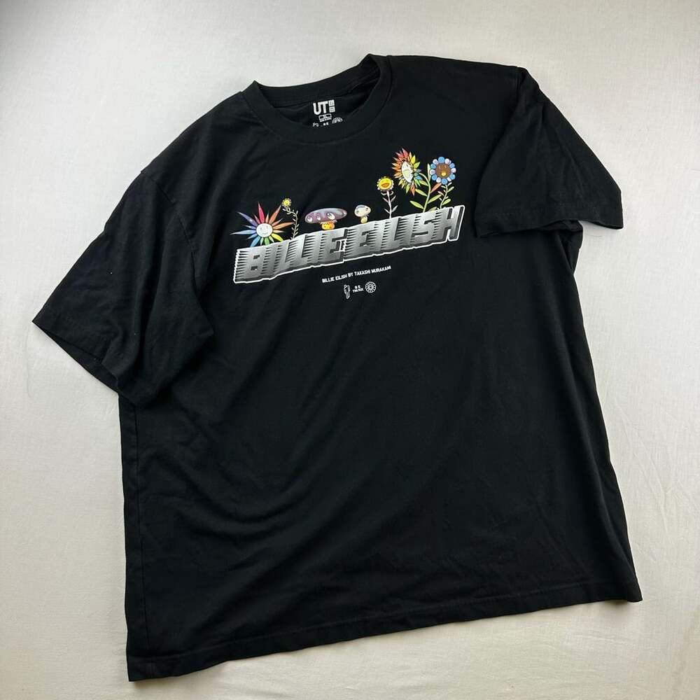 Uniqlo Billie Eilish By Takashi Murakami Short Sleeve Black T-Shirt Men's